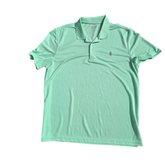 Izod Golf Mens Polo Shirt XL Mint Green Short Sleeve Polyester - Picture 1 of 6